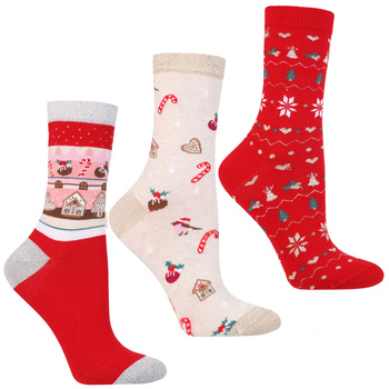 ŚWIĄTECZNE SKARPETY UROCZE SKARPETKI PREZENT NA ŚWIĘTA MORAJ 3-PAR