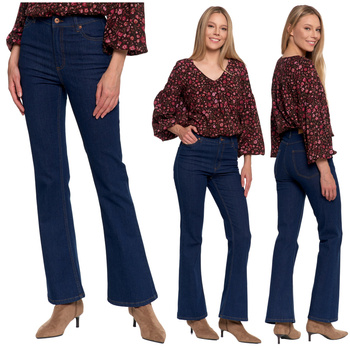 DZWONY JEANSOWE SPODNIE DAMSKIE JEANSY ROZSZERZANA NOGAWKA MODNE MORAJ