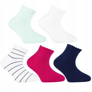 SKARPETKI DZIECIĘCE MORAJ Skarpety Za Kostkę KOLOROWE Dziewczęce 5PAK 