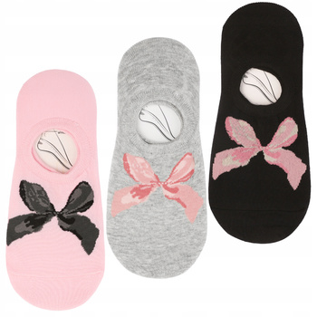 Skarpetki Niskie Stopki Damskie Balerinki Kokardki MORAJ 3-PARY