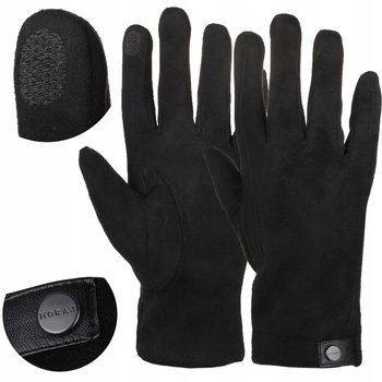 Eleganckie Rękawiczki Męskie Zamszowe Dotykowe Klasyk na chłodne dni MORAJ