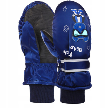 Rękawiczki Dziecięce Zimowe Jednopalczaste Ocieplane z MISIEM MORAJ 