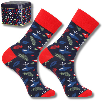 ŚWIĄTECZNE SKARPETY MĘSKIE SKARPETY NA ŚWIĘTA W PUSZCE PREZENT MORAJ 38-43