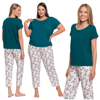 PIŻAMA DAMSKA DWUCZĘŚCIOWA WYGODNA KOMFORTOWA BAWEŁNIANA MORAJ