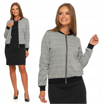 Bomberka BLUZA DAMSKA Rozpinana Na Zamek Bez Kaptura w Kratkę MORAJ 