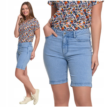KRÓTKIE SPODENKI DAMSKIE PRZED KOLANO JEANSOWE WYGODNE NA LATO MORAJ 
