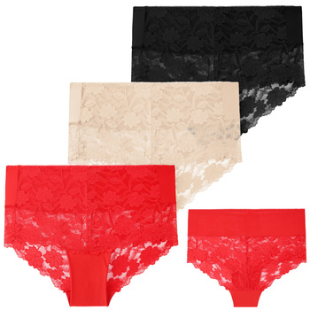 ELEGANCKIE MAJTKI DAMSKIE WYSOKI STAN KORONKOWE MAXI MODNE MORAJ 3-PAK