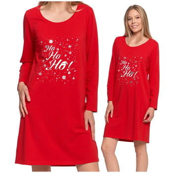 ŚWIĄTECZNA KOSZULA NOCNA DAMSKA DŁUGI RĘKAW PIŻAMA NA PREZENT MORAJ