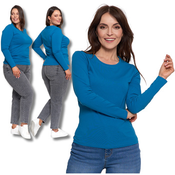 GŁADKA BLUZKA DAMSKA KOSZULKA Z DŁUGIM RĘKAWEM MODNA PODKOSZULKA MORAJ
