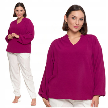 Bluzka Damska Elegancka Koszula Dekolt w Serek Długi Rękaw Zwiewna MORAJ 