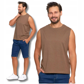 TANK-TOP Męski Koszulka Bez Rękawów Bokserka Gładki Podkoszulek MORAJ 