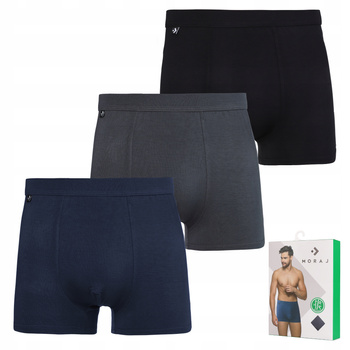 Bokserki Męskie Wiskoza Bambusowa Dopasowane Wygodne ZESTAW 3-PAK MORAJ 