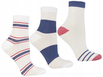 SKARPETKI DAMSKIE 3/4 Za Kostkę z Siateczką Klasyczne 3-PAK MORAJ 