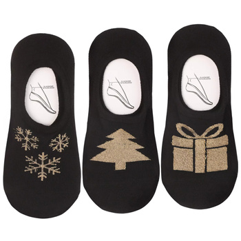 SKARPETKI STOPKI MORAJ NISKIE SKARPETY ŚWIĄTECZNE ZŁOTA NIĆ 3-PAR