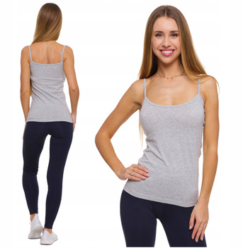 TOP DAMSKI Dopasowany Koszulka Gładka Bez Rękawów Podkoszulka MORAJ 