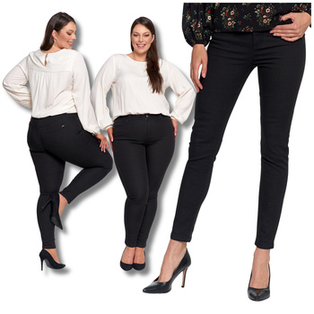 SPODNIE DAMSKIE RURKI SKINNY ELASTYCZNE DOPASOWANE MODNE CZARNE MORAJ