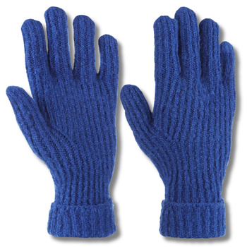 CIEPŁE RĘKAWICZKI DAMSKIE NA ZIMĘ PIĘCIOPALCZASTE PRĄŻKOWANE CZARNE MORAJ