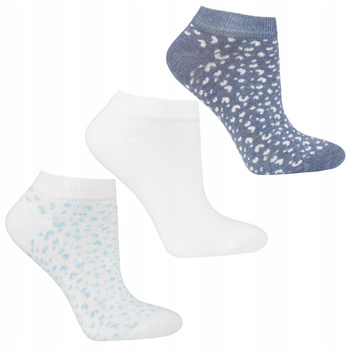 Skarpetki Niskie Stopki Damskie Delikatny Wzór w Cętki MORAJ 3 pary 