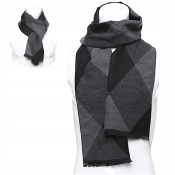 ELEGANCKI SZAL SZALIK MĘSKI Geometryczny Wzór na Jesień Zimę MORAJ