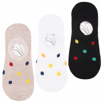 NISKIE STOPKI Damskie Skarpetki Balerinki Silikon Groszki MORAJ 3PAK 