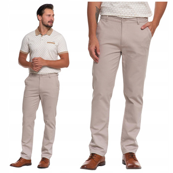 SPODNIE MĘSKIE Eleganckie Chinosy Prosta Nogawka Wygodne MORAJ 