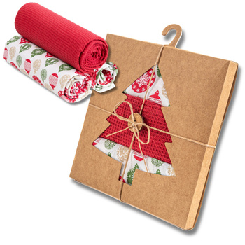 ELEGANCKIE RĘCZNIKI KUCHENNE ŚCIERKI W PUDEŁKU ŚWIĄTECZNE 40x70 MORAJ 3-PAK