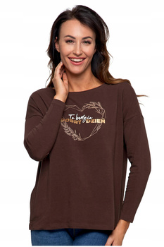 Bluzka Damska z Długim Rękawem Brokat MORAJ 