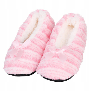 Ciepłe Bambosze Kapcie Domowe z ABS Miękkie Papcie z Kokardką MORAJ 