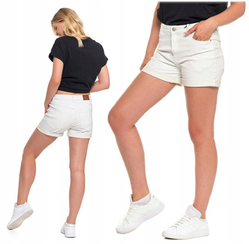 Krótkie Spodenki Damskie Klasyczne Szorty Białe Wygodne Modne MORAJ 