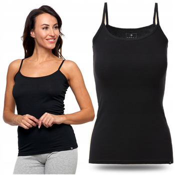 TOP DAMSKI Dopasowany Koszulka Gładka Bez Rękawów Podkoszulka MORAJ 