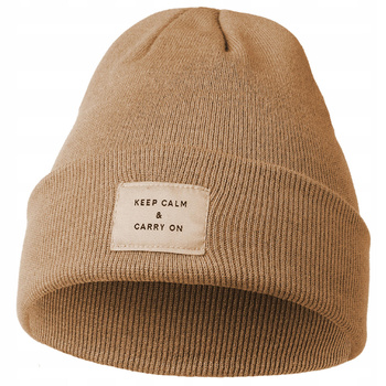 Czapka Damska Zimowa Beanie klasyczna z naszywką Modna Ciepła Prążek MORAJ