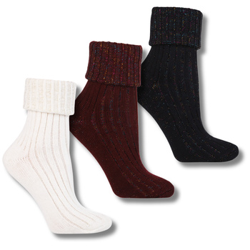 SKARPETKI DAMSKIE MORAJ SKARPETY 3/4 ELEGANCKIE KOLOROWA NIĆ 3-PAR