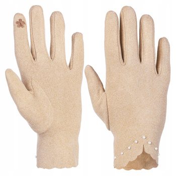 Eleganckie Rękawiczki Damskie z Perełkami Rękawice na Zimę Jesień MORAJ