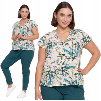 ELEGANCKA BLUZKA DAMSKA Z KRÓKIM RĘKAWEM KOLOROWA ZWIEWNA LEKKA MORAJ 