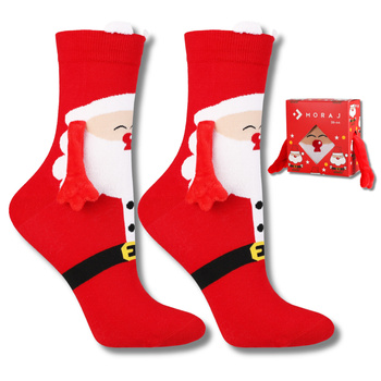 SKARPETKI NA MAGNES TRZYMAJĄCE SIĘ ZA RĘCE ŚWIĄTECZNE MIKOŁAJKI MORAJ 39-44