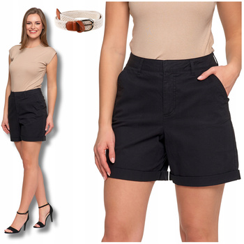 Szorty Damskie KRÓTKIE SPODENKI z Wysokim Stanem PASEK GRATIS MORAJ 