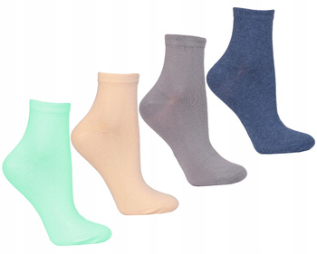 Skarpetki Damskie Klasyczne Za Kostkę Kolorowe Pastelowe 4-PAK MORAJ 