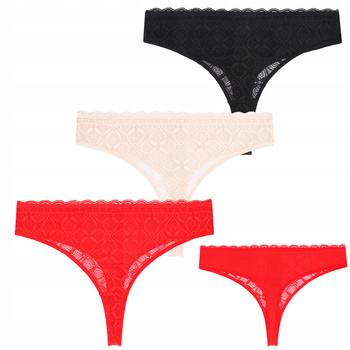 Stringi Damskie Koronkowe Eleganckie Majtki Subtelne Delikatne 3szt MORAJ 