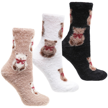 WYSOKIE SKARPETY MORAJ FUTRZANE DŁUGIE SKARPETKI DAMSKIE MISIE 3-PAR