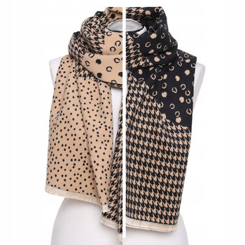 ELEGANCKI SZAL SZALIK DAMSKI MODNY DWUSTRONNY DWUSTRONNY WZORZYSTY MORAJ