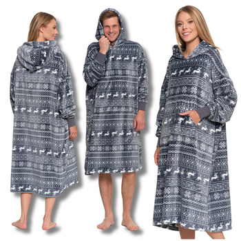 KOCOBLUZA CIEPŁA DUŻA BLUZA Z KAPTUREM KOC NA ZIMĘ OVERSIZE MORAJ