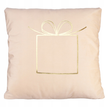 POSZEWKA ŚWIĄTECZNA Elegancka NA ŚWIĘTA Beżowa Złote Elementy 45X45 MORAJ