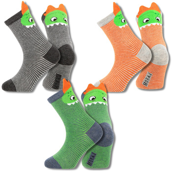 SKARPETY DZIECIĘCE MORAJ SKARPETKI KOLOROWE POTWORKI W PASKI 3-PAR