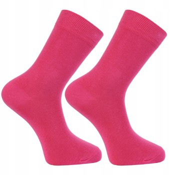 Różowe Skarpetki Męskie Wysokie Skarpety Gładkie Kolorowe 1-para MORAJ 