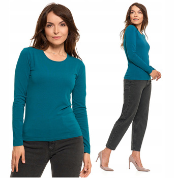 Bluzka Na Długi Rękaw Gładka Koszulka Damska T-Shirt Podkoszulka MORAJ 