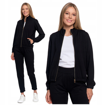 BLUZA DAMSKA BOMBERKA ROZPINANA GŁADKA ZE STÓJKĄ BEZ KAPTURA MORAJ 