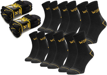 Skarpety Robocze 3/4 WORK BHP Wytrzymałe Mocne Skarpetki Bawełna 6PAK 