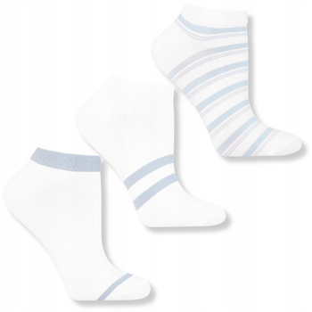 Stopki Damskie Niskie Skarpety Skarpetki Do Kostki w Paski MORAJ 3PAK 