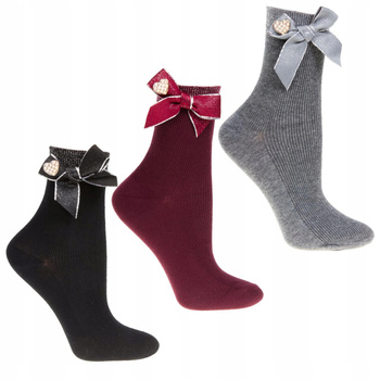 Skarpetki Glamour Kokardki MORAJ 3 pary 