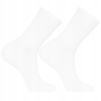 Białe Skarpety Męskie Klasyczne Skarpetki Delikatny Prążek 1-PARA 